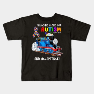 Autism Awareness Train Puzzle Piece Kids Family Love Accept Kids T-Shirt